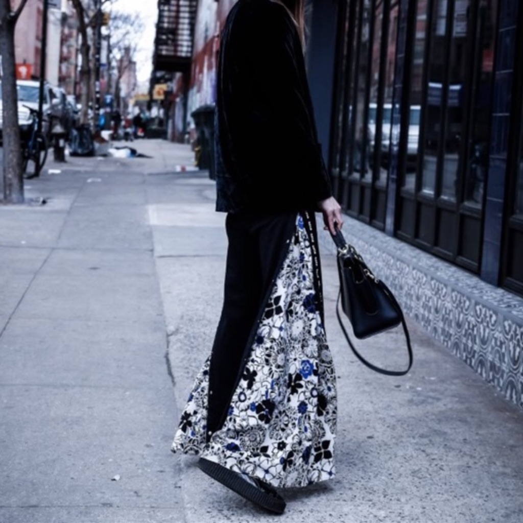 Msgm Floral Panel Wide Leg Palazzo Track Pants